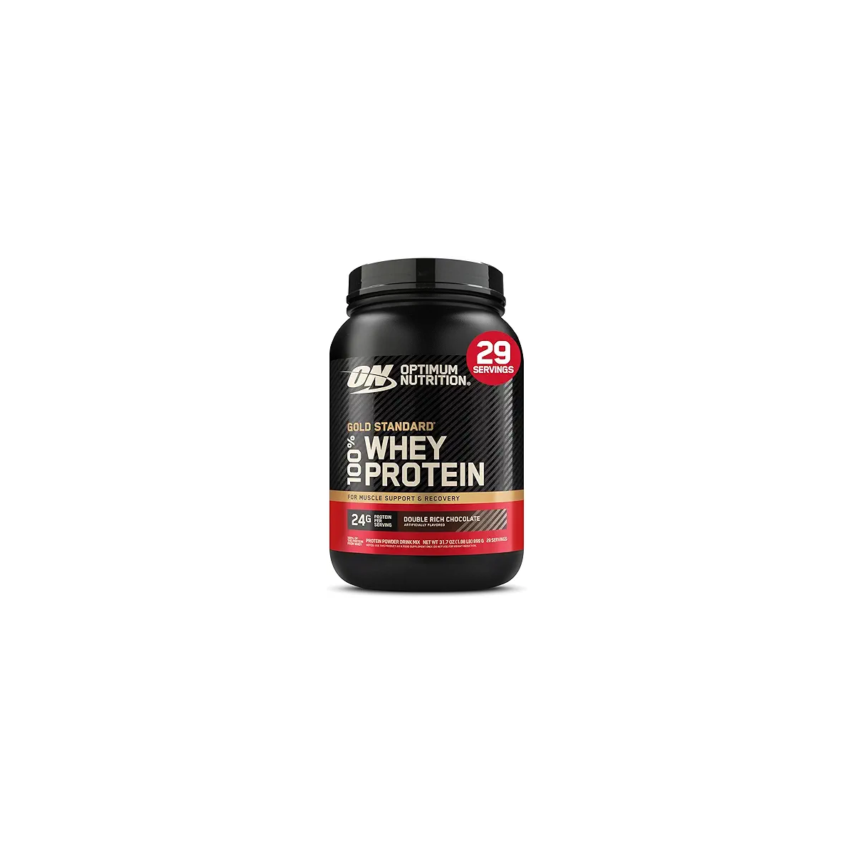 Optimum Nutrition Gold Standard 100% Whey Double Rich Chocolate front container